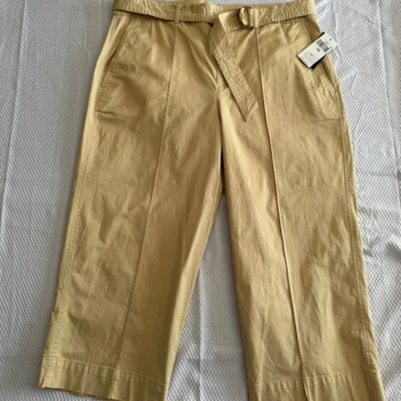 Lauren Ralph Lauren Plus-Size Belted Wide-Leg Cropped Pants | Sizes 14 & 16 NWT - Picture 4 of 8